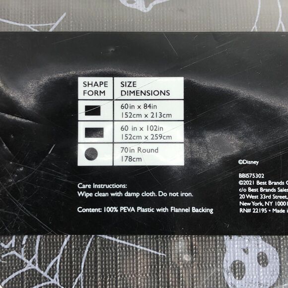 Disney Spooky Nightmare Before Christmas Tablecloth Jack Skellington Rectangle - Picture 2 of 4